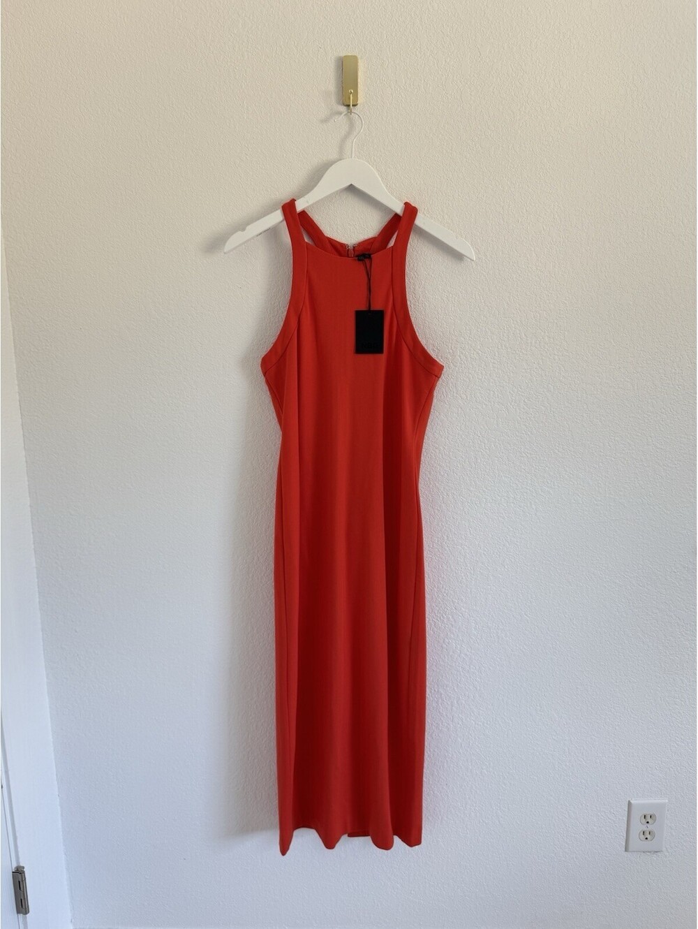 Revolve Nbd Women’s Size Medium ‘Hollie' Orange Rayon Midi Dress NWT Bodycon